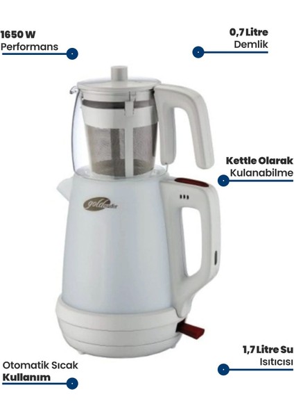 Beyaz Çay Makinesi GM-7330, Pratik ve Şık Tasarım fiyatları
