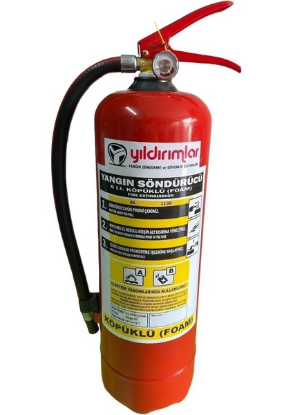 Yangın 6 kg Söndürücü Tüpü Köpüklü