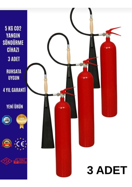 5 kg Co2 Yangın Söndürme Cihazı 3 Adet