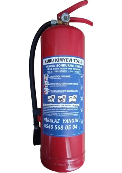 6kg Kuru Kimyevi Tozlu Yangın Söndürme Tüpü ( Askı Aparatsız)
