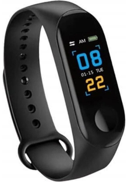 Siyah Çok Fonksiyonlu Akıllı Saat Bileklik, Nabız, Tansiyon, Adım Sayar