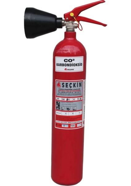 2 kg Co2 (Karbondioksit) Yangın Söndürme Tüpü 4 Yıllık +Askı Aparatı