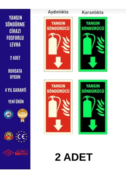 Yangın Söndürme Cihazı Fosforlu Levha 2 Adet