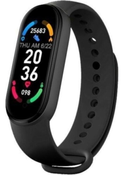 Siyah Akıllı Bileklik, Sağlık ve Spor Takibi Için Fonksiyonel Tasarım