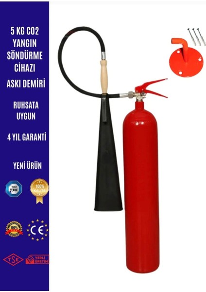 5 kg Co2 Yangın Söndürme Cihazı+Askı Demiri