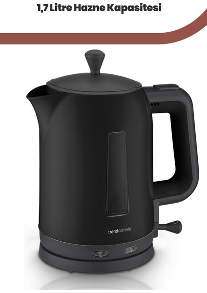 2200W Cam Demlikli Bpa Içermeyen Çay ve Su Isıtıcı, Siyah fırsatları