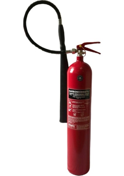 Karbondioksit Gazlı Yangın Söndürme Tüpü 5 kg Co2 Ce Belg 4 Yıl Garantili Askı Aparatı Hediye