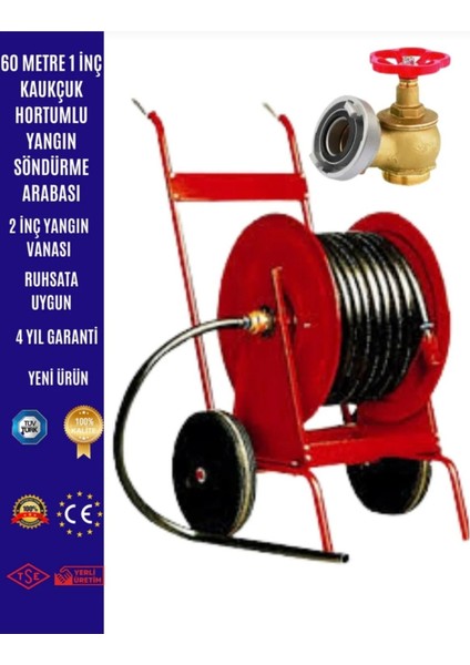 60 Metre Yangın Hortum Arabası+2 Inç Yangın Vanası