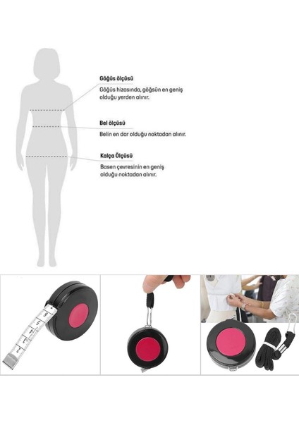 Çift Taraflı Otomatik Vücut ve Bel Ölçüm Mezurası