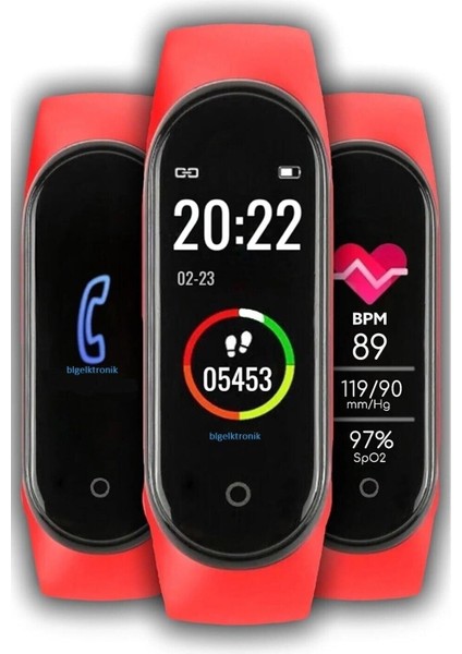 Renkli Ekranlı Akıllı Bileklik, Nabız Takip, Tema Değiştirici, Android ve Ios Uyumlu