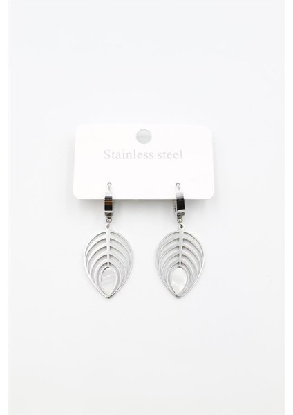 Sedef Yaprak Küpe - Gümüş