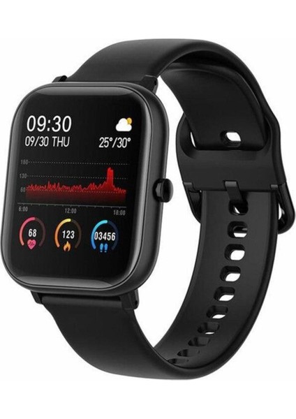Siyah Bluetooth 4.2 Akıllı Saat, Kalp Hızı, IP67 Su Geçirmez, Android ve Ios Uyumlu