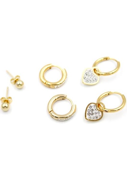 Çoklu Kalp Halka Küpe - Altın fiyatları