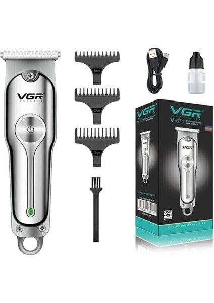 Mini Şarjlı Metal Saç Sakal Tıraş Makinesi Gri