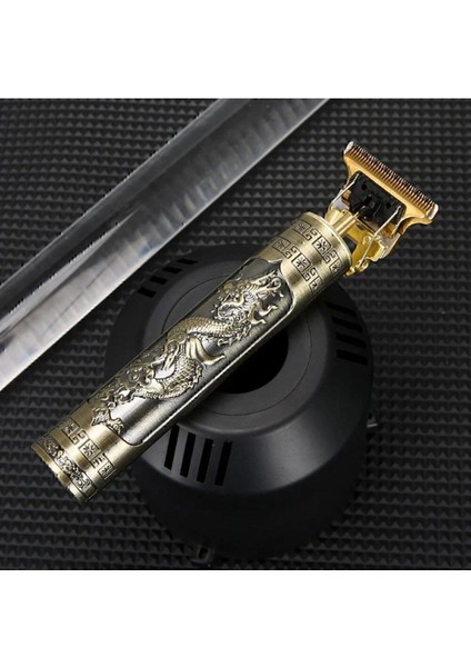 Şarjlı Gold Ejderha Motifli Saç Sakal Kesme ve Traş Makinesi fırsatları