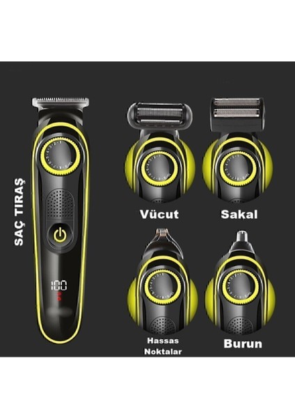 Çok Başlıklı Profesyonel Traş ve Bakım Makinesi Gri modelleri