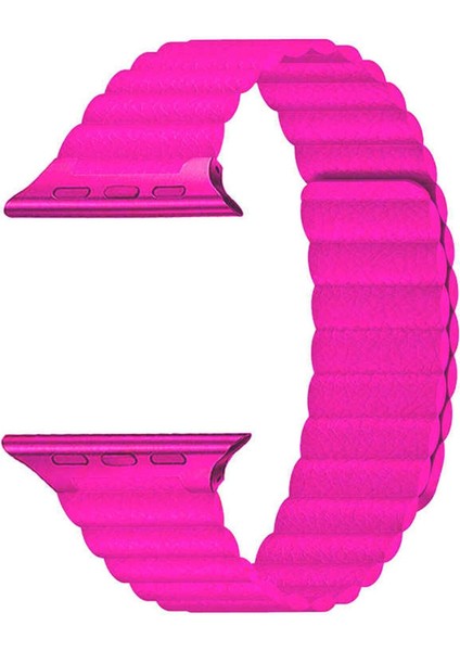 44 mm Deri Pembe Saat Kayışı, Şık ve Rahat Kullanım Için Tasarlandı