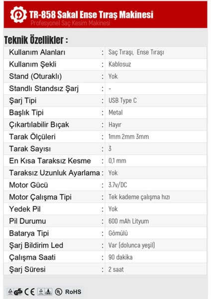 USB Type-C Şarjlı Çok Fonksiyonlu Erkek ve Kadın Bakım Cihazı Siyah