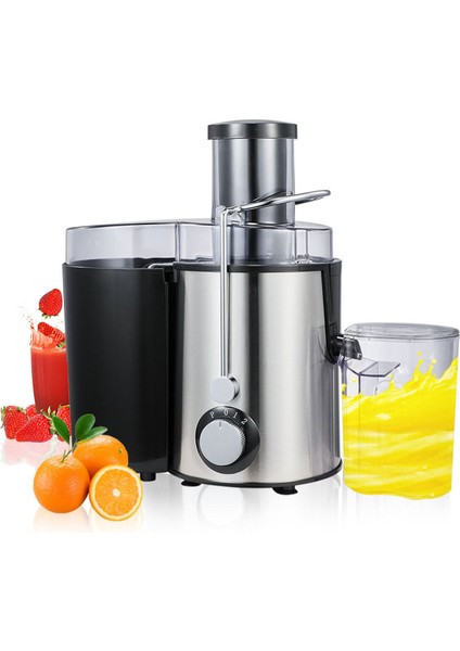 450W Güçlü Katı Meyve Sıkacağı Siyah ve Pratik Kullanım