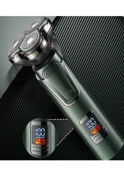 Haki li Dijital Ekranlı Çok Başlıklı Islak ve Kuru Tıraş Makinesi