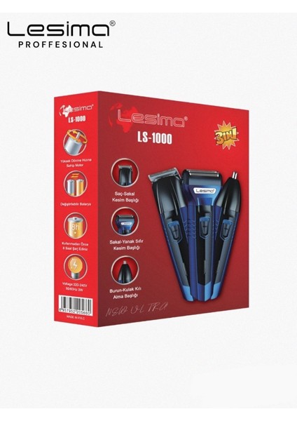 3'lü Çok Fonksiyonlu Tıraş ve Bakım Seti Mavi modelleri