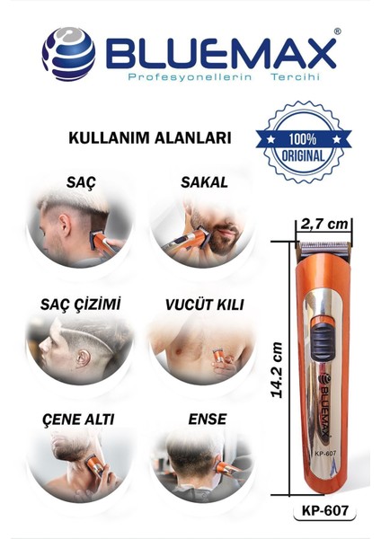 Ayarlanabilir Taraklı Çok Fonksiyonlu Erkek Tıraş Makinesi Turuncu modelleri