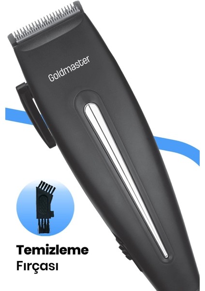 Güçlü Motorlu Sessiz Ayarlanabilir Kablolu Saç ve Sakal Kesme Makinesi Siyah indirimleri