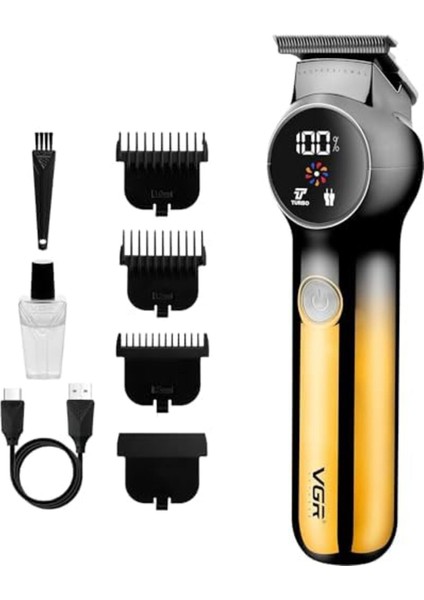 V-989 Çok Fonksiyonlu Islak ve Kuru Tıraş Makinesi Pil Göstergeli Turbo Özellikli
