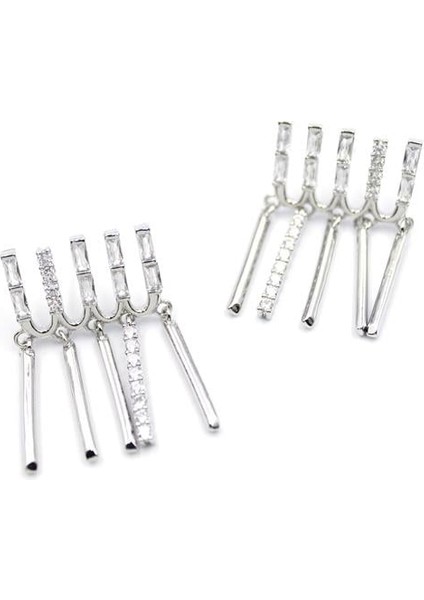 Taş Sallantılı Küpe - Gümüş