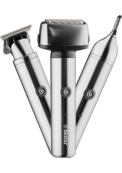 Gri Erkek Bakım Kiti 3'ü 1 Arada Temizlik ve Bakım Seti