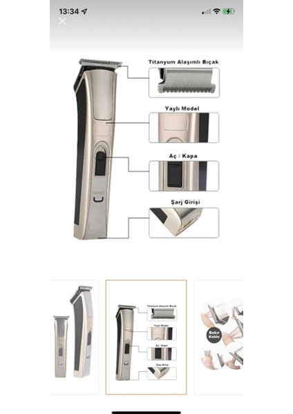Şarjlı Tıraş Makinesi Beyaz Kolay Kullanım modelleri