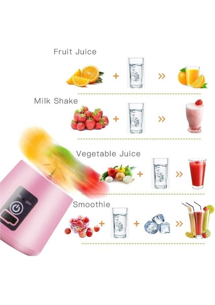 Pembe Taşınabilir Meyve Sıkacağı ve Blender Pratik ve modelleri