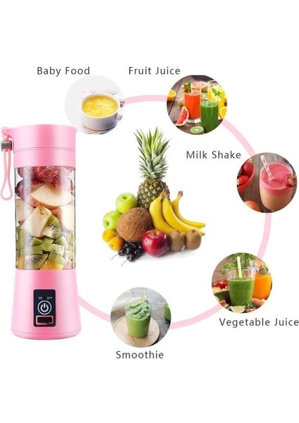 Pembe Taşınabilir Meyve Sıkacağı ve Blender Pratik ve fırsatları