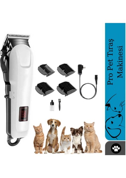 Şarjlı Çok li Kedi ve Köpek Tıraş Makinesi Pratik ve Güçlü Performans