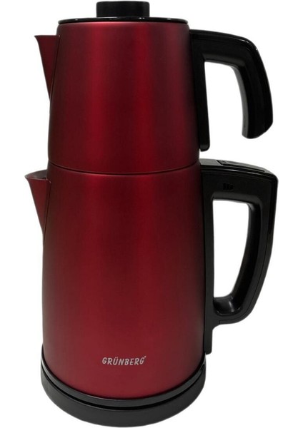 Kırmızı 1850W Paslanmaz Çelik Çay ve Su Isıtıcı, Şık ve Pratik Tasarım