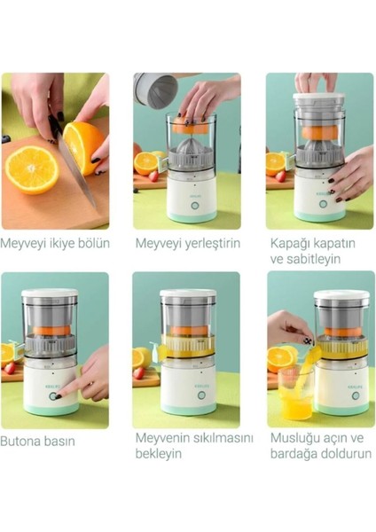 Taşınabilir Usbli Otomatik Meyve Sıkacağı Katı ve Narlı Beyaz