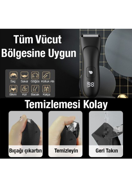Su Geçirmez Seramik Başlıklı Traş Makinesi Uzun Şarj Süresiyle Kullanıma Hazır fırsatları