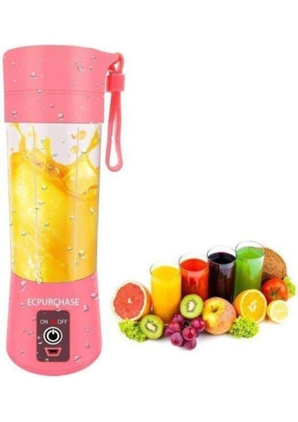Pembe Taşınabilir El Blenderi 380 ml USB Şarjlı fiyatları