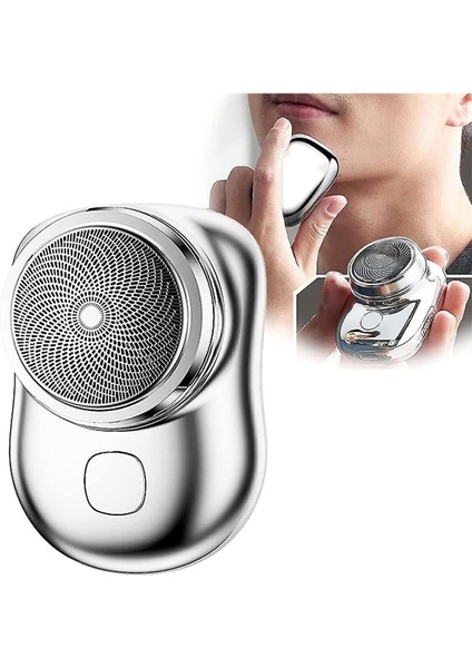 Gri Mini Elektrikli Tıraş Makinesi USB Şarjlı Temiz ve