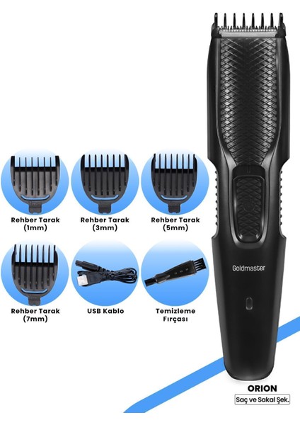 Siyah Kablosuz Hızlı Şarjlı Lityum Saç Sakal Tıraş Makinesi