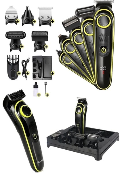 5 Başlı Çok Fonksiyonlu Tıraş ve Bakım Makinesi Beyaz