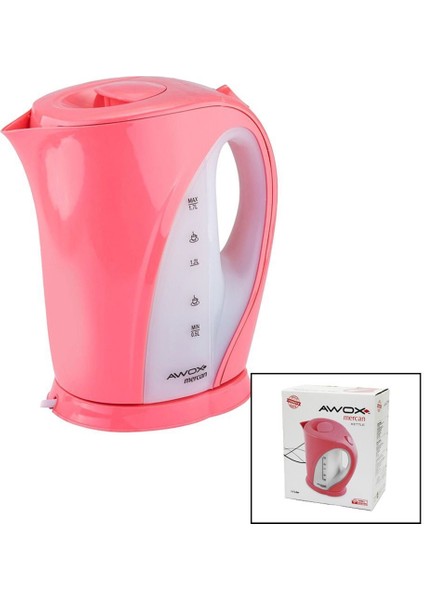 Pembe Plastik Su Isıtıcı 1.7l 2000W, Çok Renkli Güçlü ve Şık Tasarım