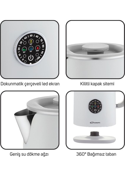 Çok Renkli Termos Su Isıtıcı Kettle Beyaz, Pratik ve Şık Tasarım modelleri