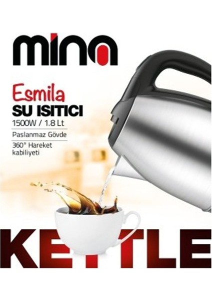 Paslanmaz Çelik Su Isıtıcı, Şık ve Dayanıklı Elektrikli Kettle