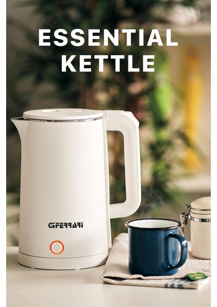 Beyaz 1.8l Paslanmaz Çelik El Yakmaz Su Isıtıcı Kettle
