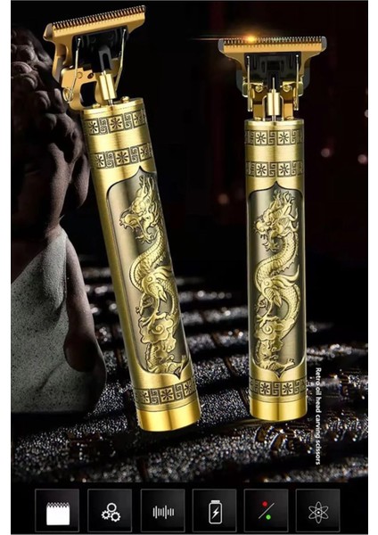 Şarjlı Çok Fonksiyonlu Tıraş Makinesi Vintage Tasarım Çoklu Bölge Kullanım