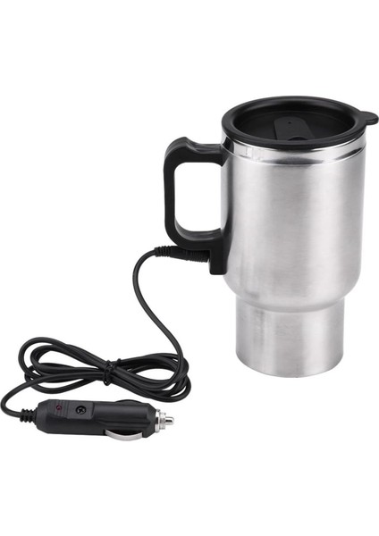 Elektrikli Paslanmaz Çelik Vagon Kupası, 450ML, Adaptörlü, Gümüş Renk
