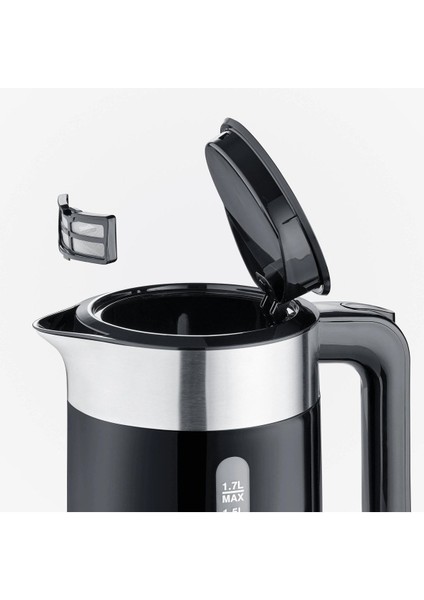 1,7l Siyah Çaydanlık Kettle - Modern ve Şık Tasarım