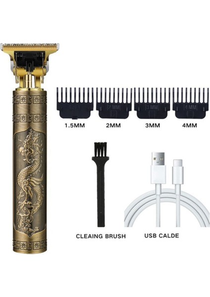 Çok li Metal USB Şarjlı Ense Çizim Traş Makinesi