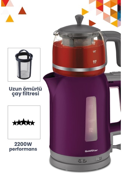 Mor 2200W Cam Demlikli Çay ve Su Isıtıcı, Şık ve Kullanışlı Elektrikli Cihaz modelleri